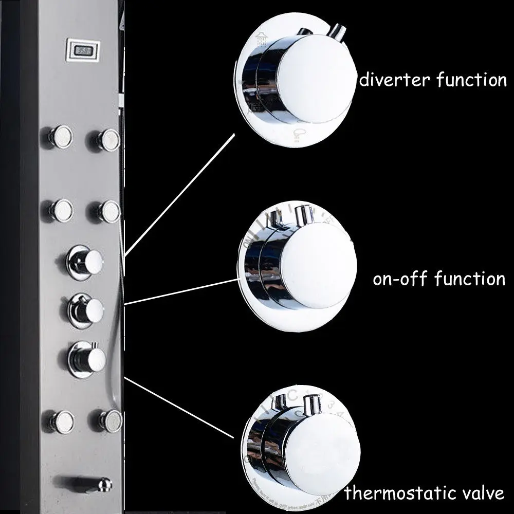 Термостатическая душевая панель дождь водопад башня душ тела массажные струи