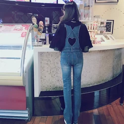 Princess sweet lolita Bobon21 girls' fashion denim natural long legs rompers restore ancient ways hollow out love style B1454