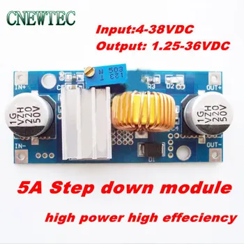 

10pcs/lot 5A DC-DC step down module 4-38VDC to 1.25-36VDC high power high effeciency low ripple with power indicator