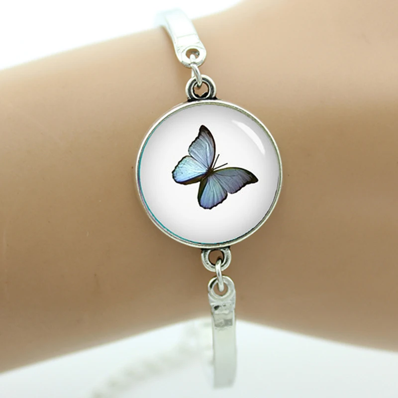 Очаровательный Фиолетовый браслет с ленточным узором романтическая бабочка стрекоза для девочек и женщин ювелирные изделия ручной работы Свадебный подарок T491