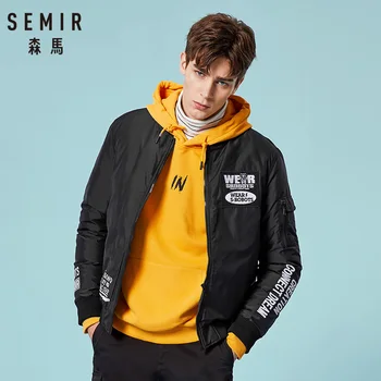 

SEMIR 2019 White Duck Down Men Winter Jacket Baseball Down Jacket Casual Outerwear Snow Warm Fur Collar Brand Coat Parkas