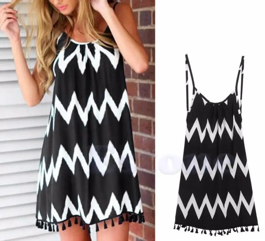 

2019 Summer Women's Sexy Sleeveless Party Summer Beach Skirt Spaghetti Strap Short Mini Dress