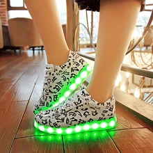 7 colours fluorescent flash shine shoes for lovers Fashion couples USD rechargeable led lights luminous shoes
