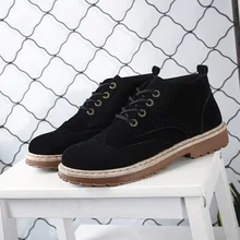 Модные повседневные мужские мотоциклетные ботинки для отдыха, однотонные ботинки на шнуровке, ботильоны с круглым носком, Рабочая обувь для отдыха на открытом воздухе