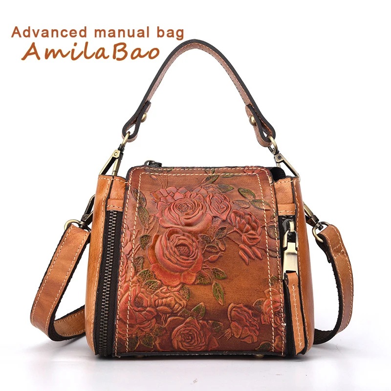 

women genuine leather handbag Vintage Shoulder Bags Clutch Bag Fashion Crossbody for Lady Female Luxury Brand Real Leather ME832