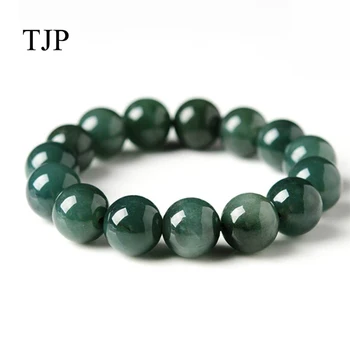 

Genuine natural glutinous jade beads round bracelet Myanmar jade beads beads hand A goods jade jade beads bracelet 13 mm