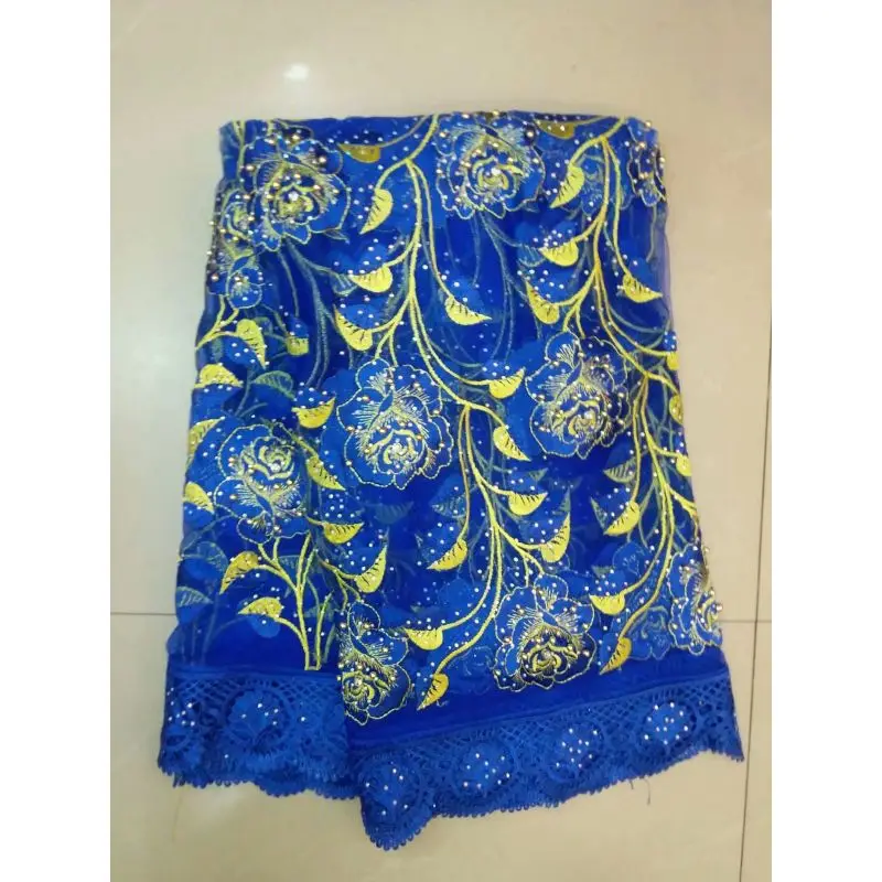 Charming French beaded lace fabric Nigerian embroidery tulle African