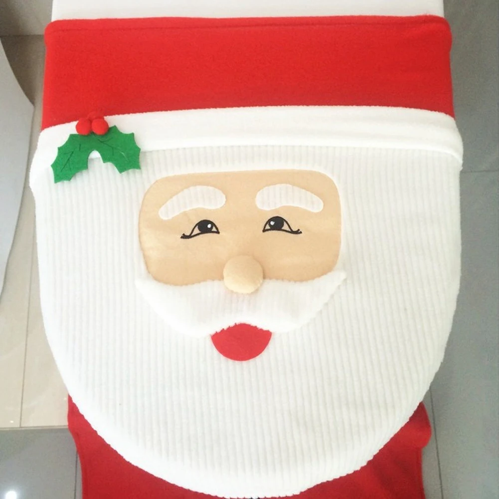 1 Set 3pc Fancy Happy Santa Toilet Seat Cover Rug Bathroom Decoration Christmas Xmas Natal Navidad In Covers From Home