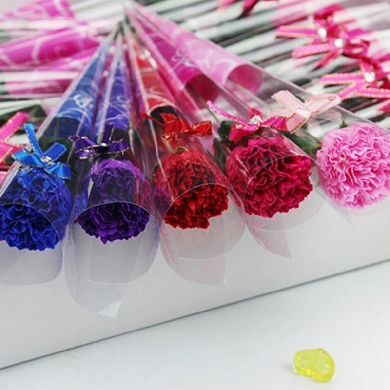 

1PC Bath Artificial Carnation Soap Flower Party Mother's Day Gift Decoration