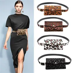 Leopard волосы декоративные карманы двойного назначения Мобильный сумка для телефона кожа ремни для модные женские аксессуары 40FE02