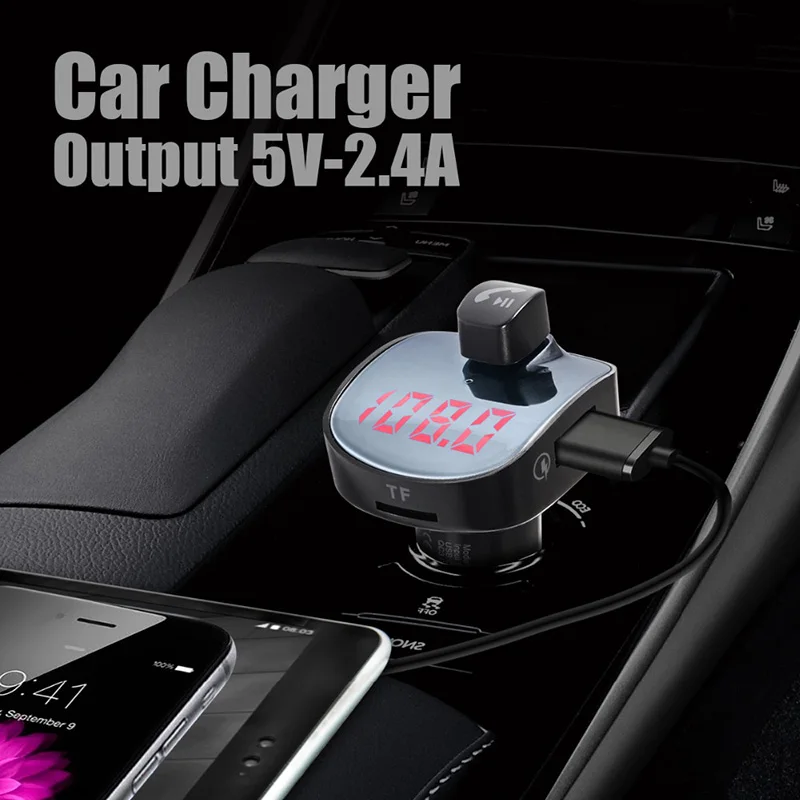 KCAR1012_5_JONSNOW Bluetooth FM Transmitter FM Bluetooth Car FM Modulator Car Lighter MP3 Bluetooth Player QC 3.0 USB Car Charger 5V3.1A