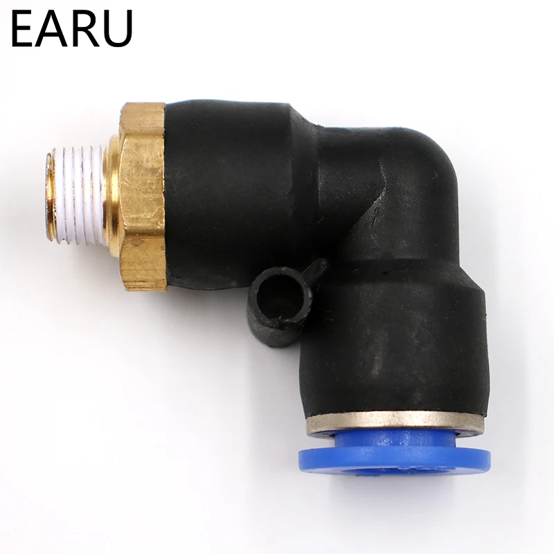 PL OD 4 6 8 10 12 мм 1/8 'Ƈ/4'' 3/8 'Ƈ/2'' пневматический мужской локоть