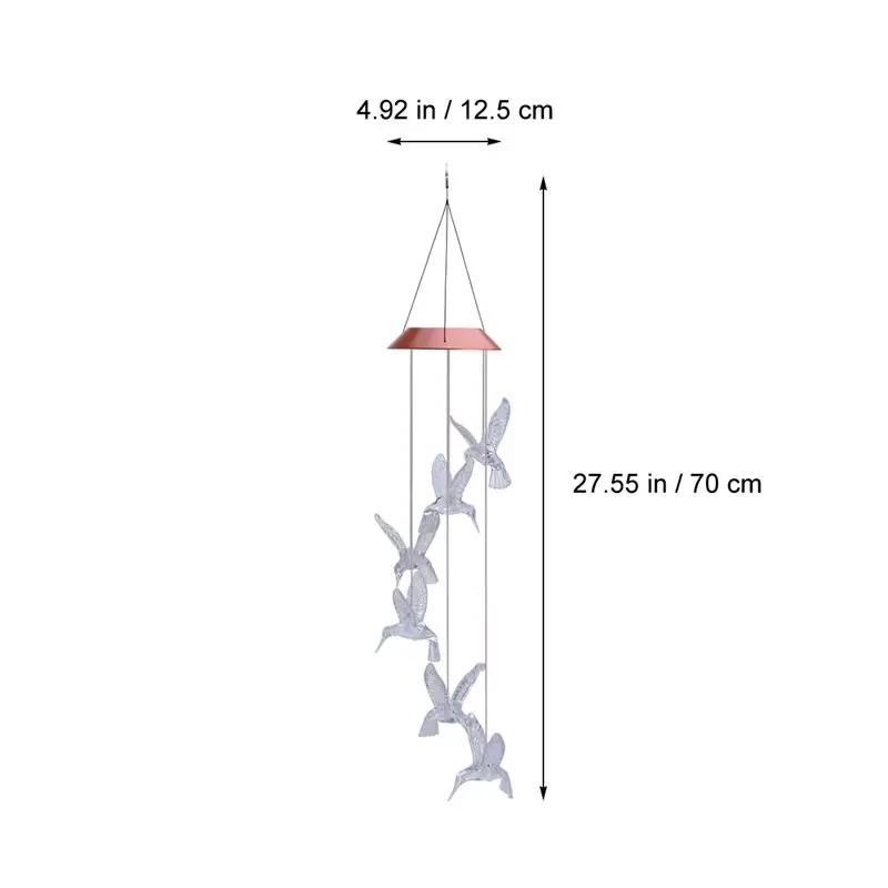 BESTOYARD Солнечный Фламинго дерево свет ветер Chime Dangler СВЕТОДИОДНЫЙ многоцветный ночник для сада декор для дворика(Колибри