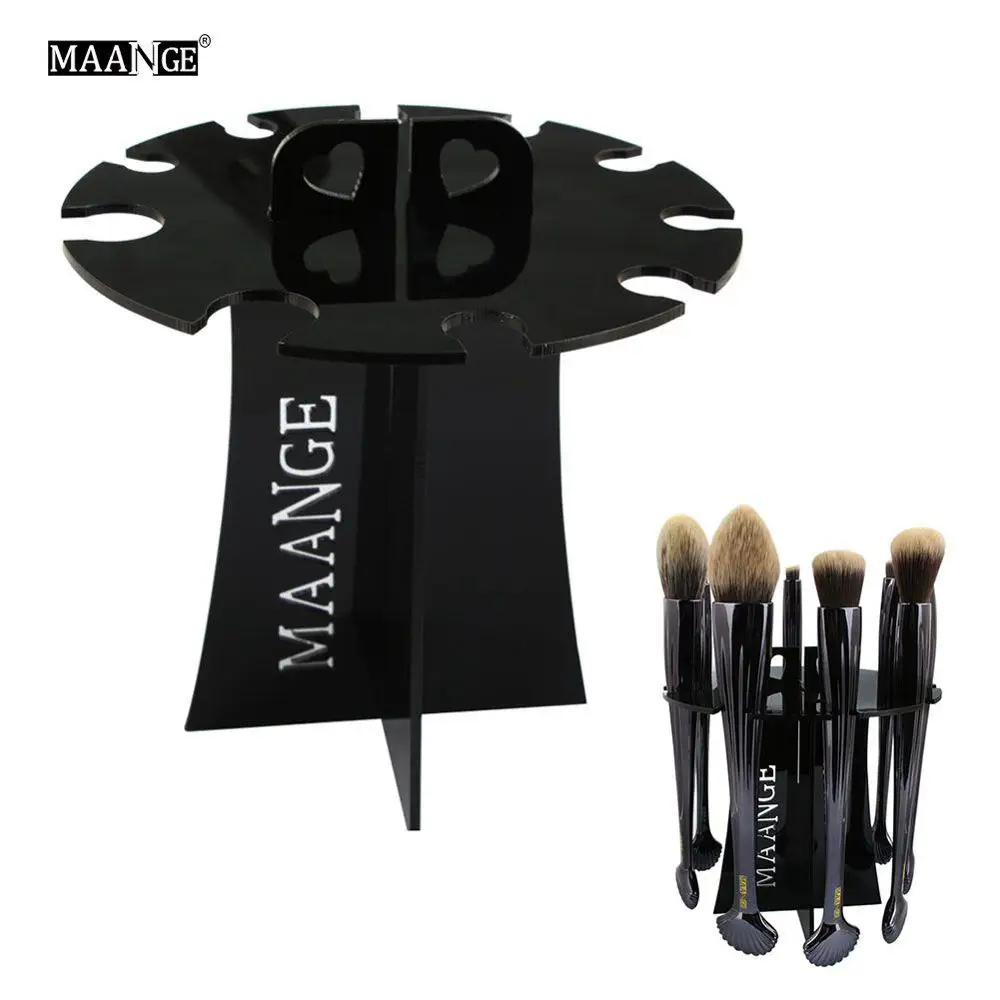 MAANGE 10 Holes Acrylic Shell Makeup Brushes Holder Stand Tree Shape
