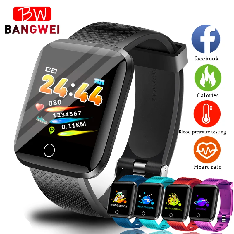 

BANGWEI New Fitness Smart Watch Men Women Calories Blood Pressure Heart Rate Monitor Activity tracker SmartWatch for iOS Android