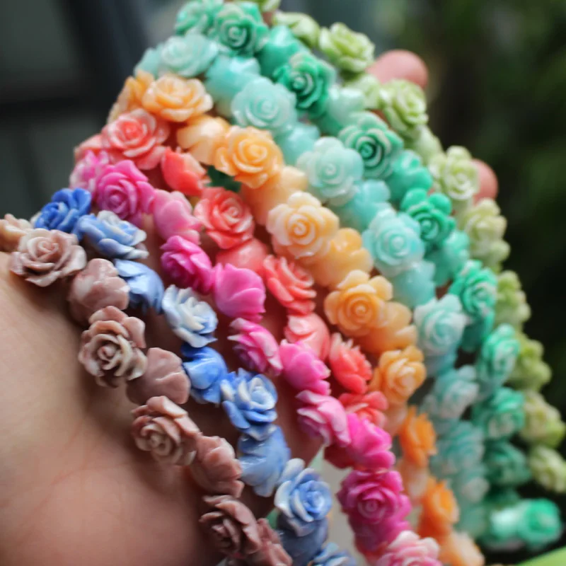 

10Pieces 15mm Double colored Camelia Coral beads Coral flower beads Cabochon Multi- color for Jewelry making