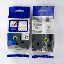 5 pçs/lote Compatível p toque tz laminado fita cassete fitas tz-155 tze155 tz155 tze-155 24mm branco claro