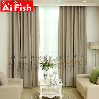 

Europe Luxury Elegant Embroidered Peacock Blids Curtains for Living Room Window Treatments White Tulle for Window Drape DF085-30