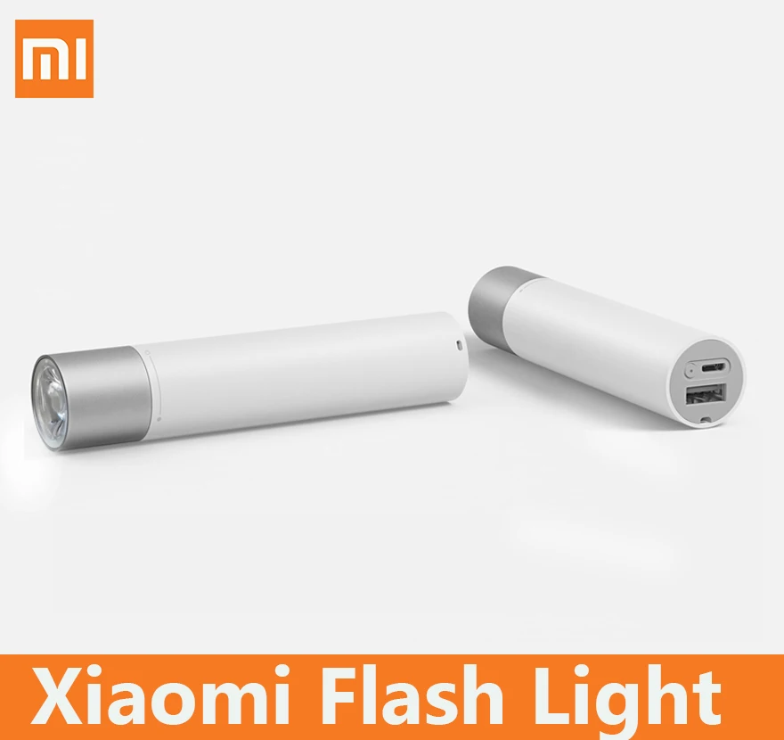 

original xiaomi portable flashlight mini usb charger LED bright night lithium Lamp power bank supply outdoor bike mi flash light