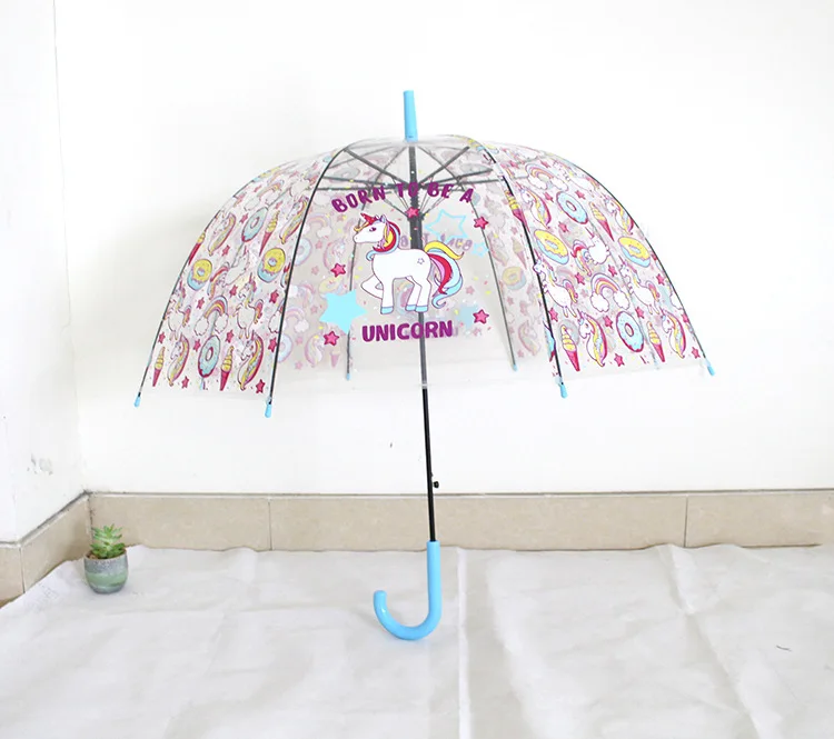 

Kids Unicorn Umbrella Cute Transparent Umbrellas Apollo Semi Automatic Cartoon Penguin Children Umbrella Bird cage Drop Shipping