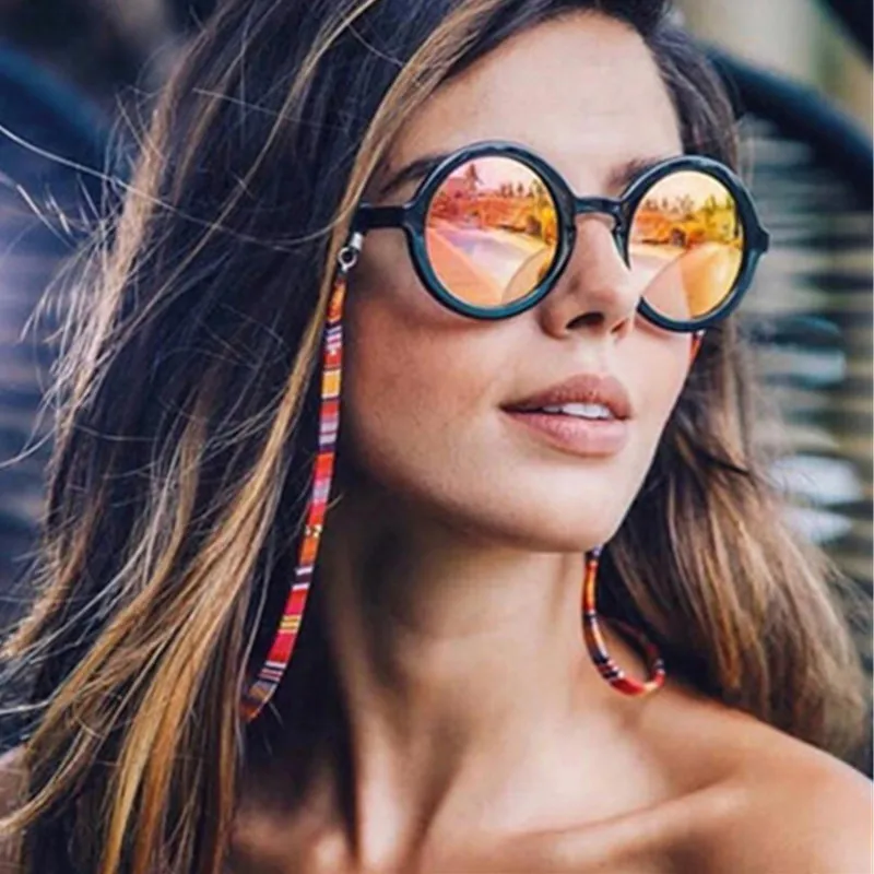 

Retro eyeglass Sunglasses Cotton Neck Colorful String Cord Retainer Strap Eyewear Lanyard Holder with Good Silicone loop