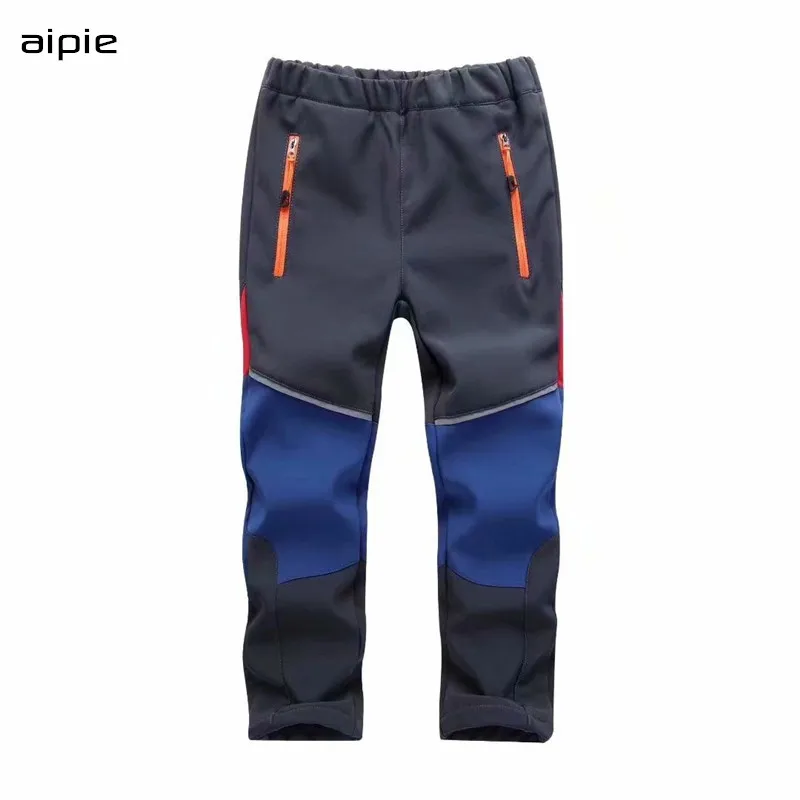 C1801 Waterproof Autumn Winter Children Patchwork Keep Warm Trousers