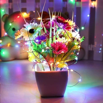 

5M 10M Copper Silver Wire LED String lights Waterproof Holiday For Fairy Christmas Tree Wedding Party Decoration