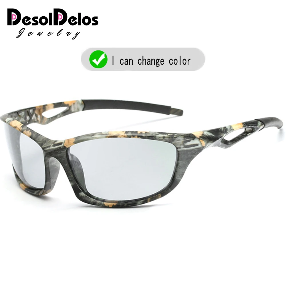 Фотохромные солнцезащитные очки, поляризационные, мужские, спортивные, солнцезащитные очки, камуфляжная оправа, очки, UV400, Polaroid Oculos De Sol - Цвет линз: B1035