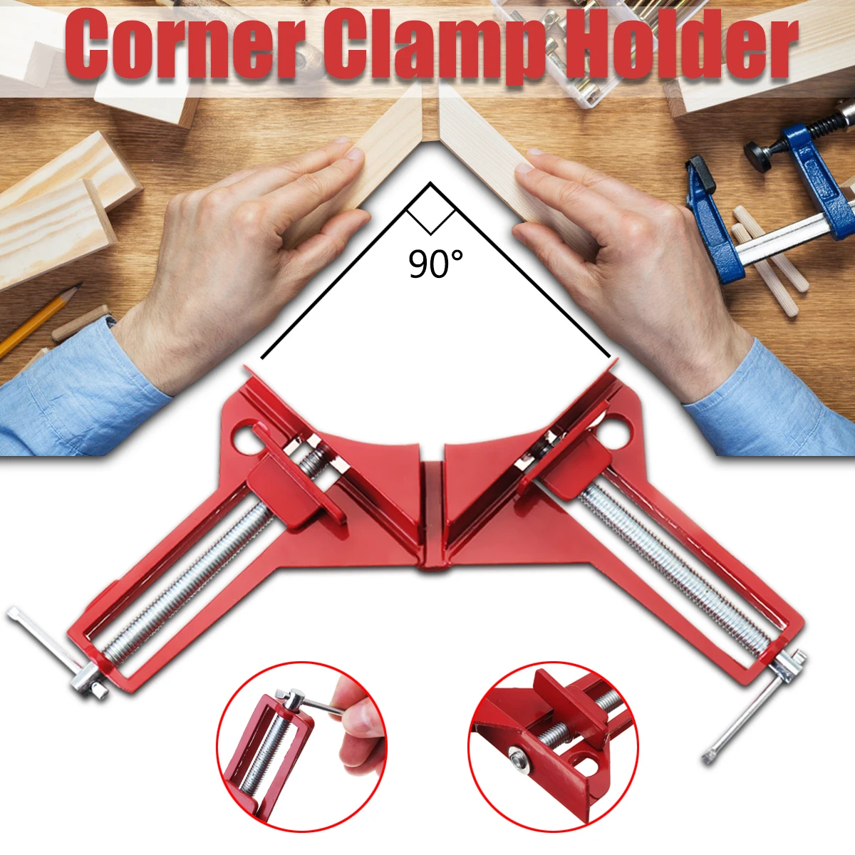 Multifunction 90 Degree Right Angle Miter Corner Clamp Corner Hand Jig
