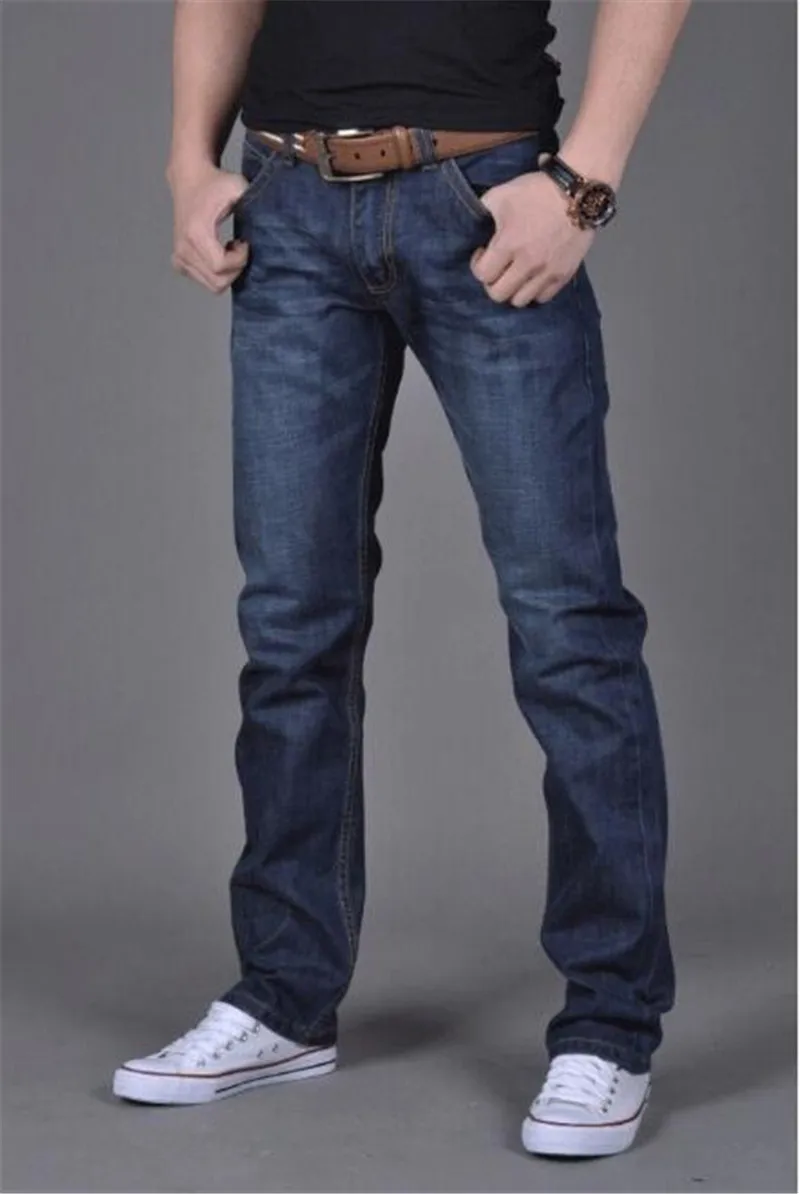 Брендовые новые мужские Модные джинсы, популярные джинсы для молодых мужчин, распродажа, мужские брюки, повседневные тонкие дешевые прямые брюки