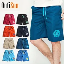 Oufisun новые летние мужские пляжные шорты с фирменным рисунком, мужские пляжные шорты Бермуды, мужские цветные сетчатые шорты размера плюс