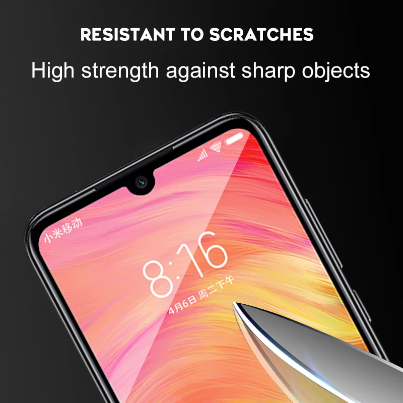 Полное покрытие из закаленного стекла для Xiaomi Redmi 7 Note 7 Pro защита экрана Защитное стекло для Xiaomi Redmi Note 8T 8 Pro 8A