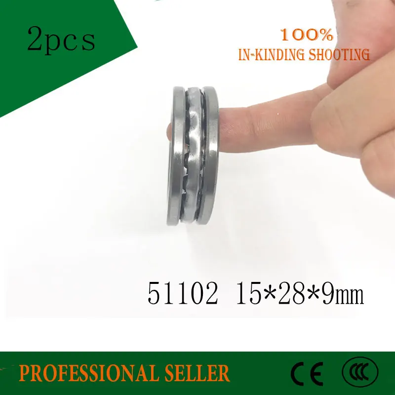 cheap Free shipping High Quality 2Pcs 51102 15*28*9mm Axial Ball Thrust Bearing 3 Parts 15mm x 28mm x 9mm