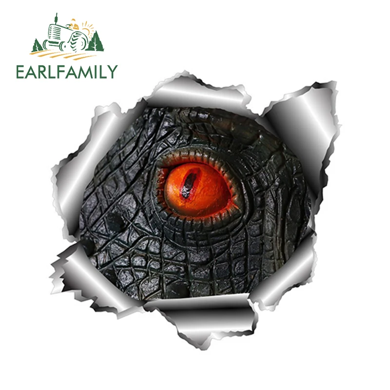 

EARLFAMILY 13cm x 12.5cm 3D Reptile Eyes Car Stickers Torn Metal Car Decal Reflective Sticker personality Car Bumper Accessories