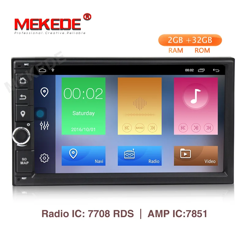 

MEKEDE 7"Universal Quad Core 2Din Car Android 9.1 Radio Multimedia Player for 2din universal 2G RAM 32G ROM WIFI BT Radio RDS