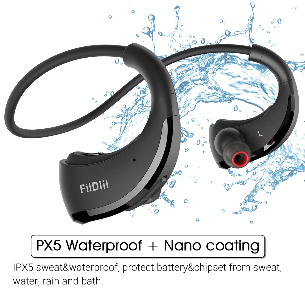 FiiDiil повязка на голову Bluetooth наушники IPX5 водонепроницаемые беспроводные наушники стерео гарнитура аудио Handfree для спортзала с микрофоном