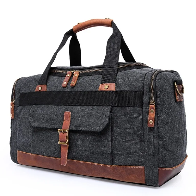 DB41 Высокое качество Многофункциональные сверхпрочные холщовые дорожные сумки большой вместимости мужские ручные сумки на одно плечо для багажа дорожные сумки - Цвет: Черный