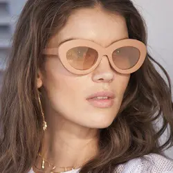 LongKeeper ретро овальные очки женские брендовые дизайнерские розовый 2018 винтажные Ретро солнцезащитные очки Cateye женские солнцезащитные очки