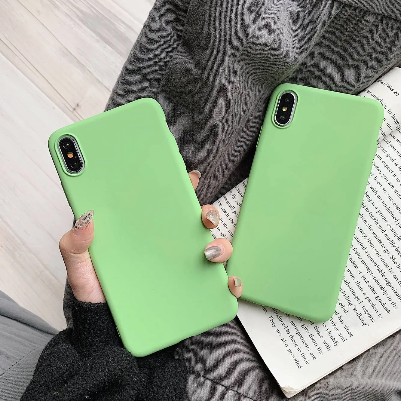 Color TPU Silicone Frosted Matte Phone Case For iPhone 7 8 Plus 6 6s X Wine Red Dark Green Soft Back Cover for iPhone XS XR MAX