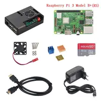 Raspberry Pi 3B+ Starter Kit Raspberry Pi 3 Model B+ Plus+ABS Case+16G 32G TF Card+3A Power Adapter+CPU Fan+Heat Sink+HDMI Cable