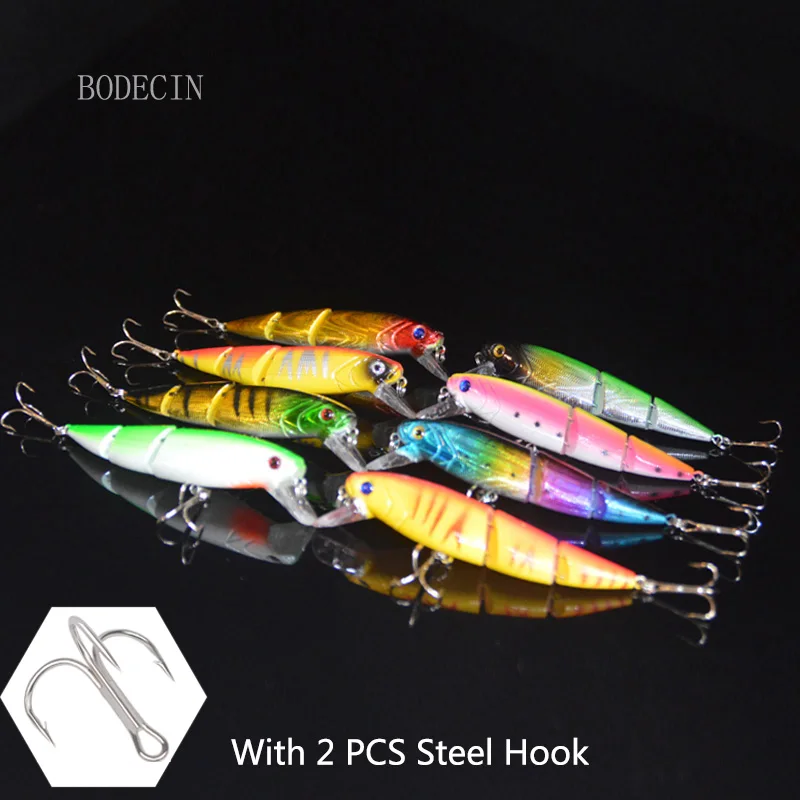 1pcs Minnow Fishing Wobblers Fake Lure 135mm 15g Lures 3 Segment Hard Artificial Bait Tackle For Peche Supplies Sea Fish 6# Hooks (7)