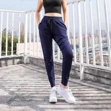 Свободные спортивные брюки повседневные полосатые фитнес Беговые Брюки Высокая талия стрейч быстросохнущие йога одежда брюки женские