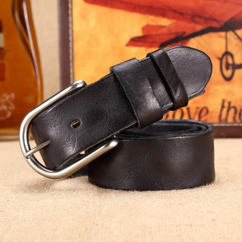 men's belt vintage genuine leather belts for men brand Strap male pin