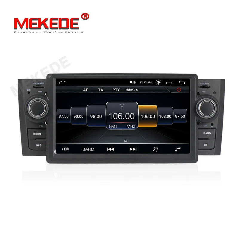 Discount Car Multimedia player GPS Android8.1 Android9.1 Car Radio 1 Din DVD For Fiat/Grande/Punto/Linea 2007-2012 Radio FM steering 3