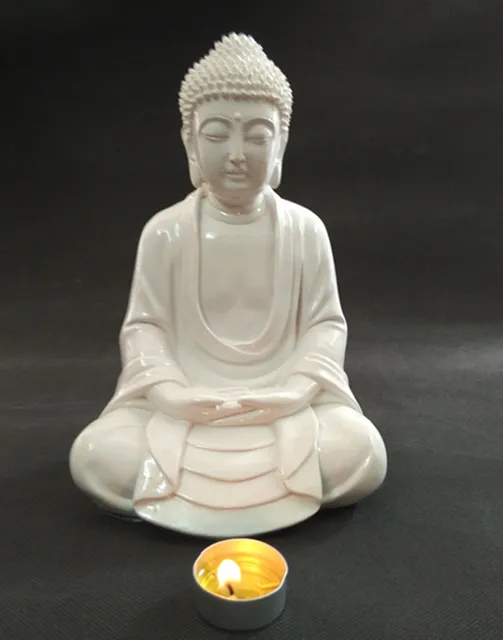 Ceramic White Buddha Statue for Table Decoration em de no AliExpress