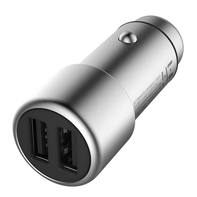 Original Xiaomi ZMI Car Charger Dual USB 5V/2.4A Quick Charge QC3.0 Metal Apply for iPhone X 8 7S Android iOS Smartphone Tablet
