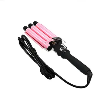 

The Big Wave of Three Bar Rolls Wand Ripple Hair Stick Egg Pear Long Curling roller Ceramic Hot Tools Curling Iron Freeshipping