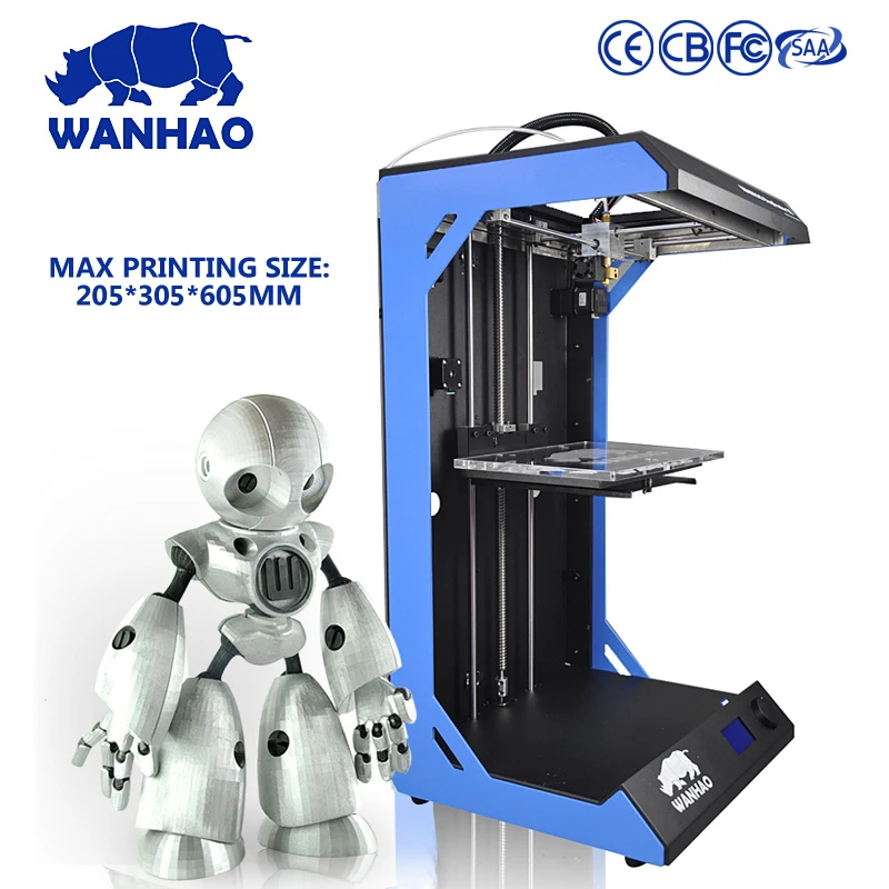  WANHAO FDM 3D Printer D5S color Machine with High Precision and printing speed PLA/PVA/ABS filament