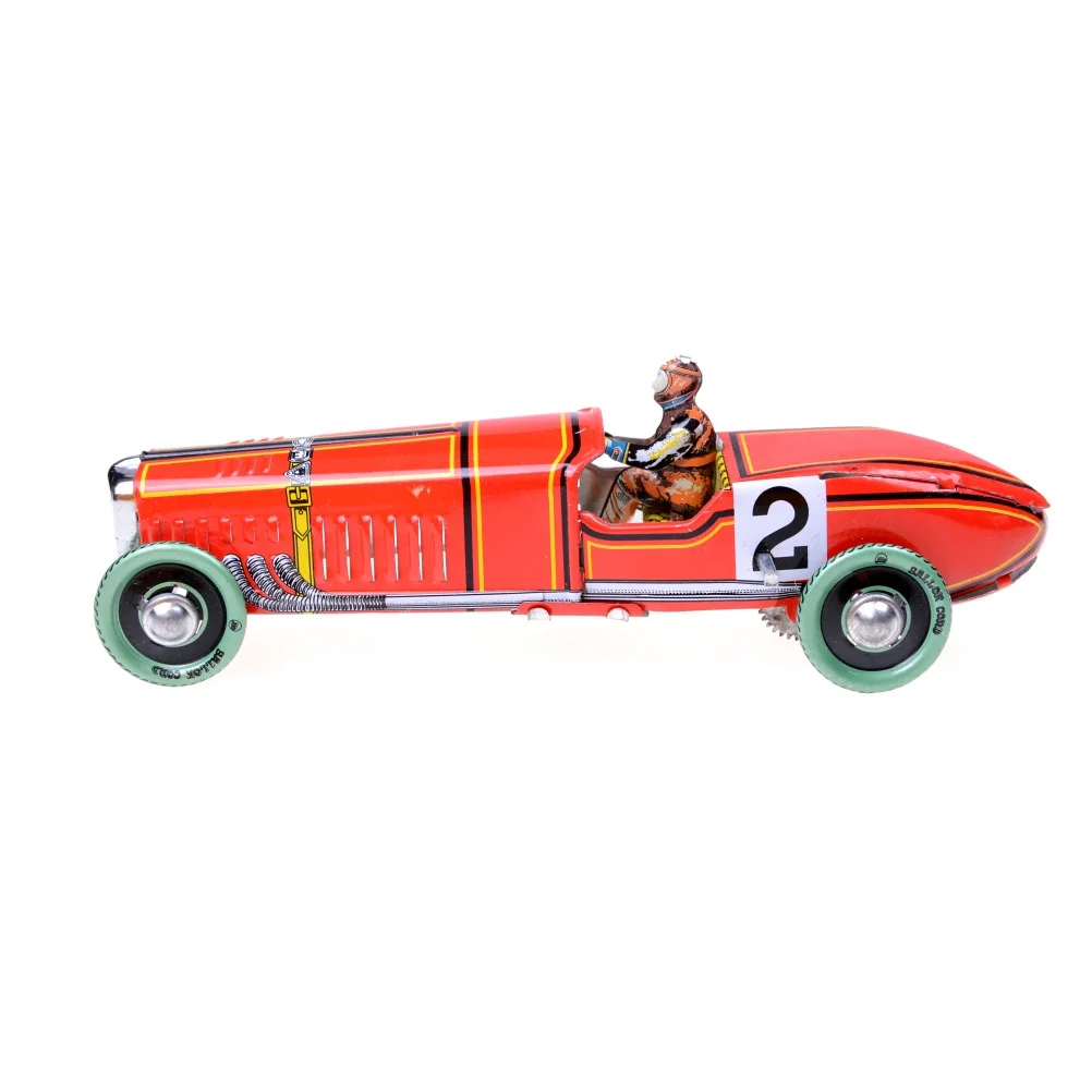 Windup красная модель гоночной машины Заводной оловянный автомобиль игрушка