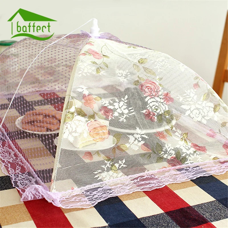 Lace Gauze Food Cover Umbrella Style Picnic Anti Fly Mosquito Net Tent Hexagon Meal Table Mesh Kitchen Tools | Дом и сад